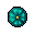 round turquoise pillow